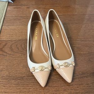 Coach Ivory Kitten Heel Shoes